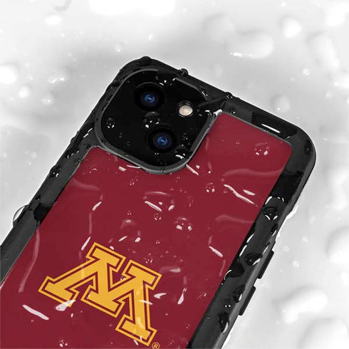 University of Minnesota M Logo iPhone 15 Plus Waterproof Case